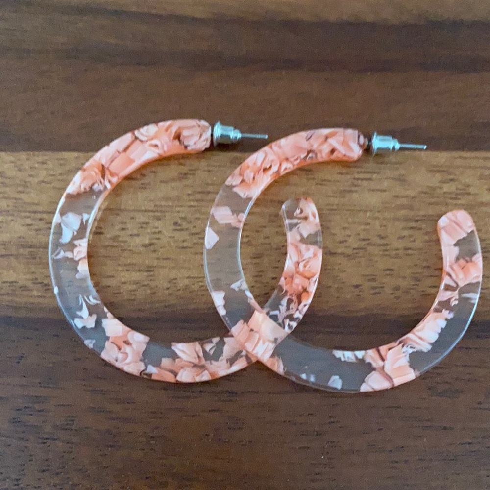 Floral hoop earrings